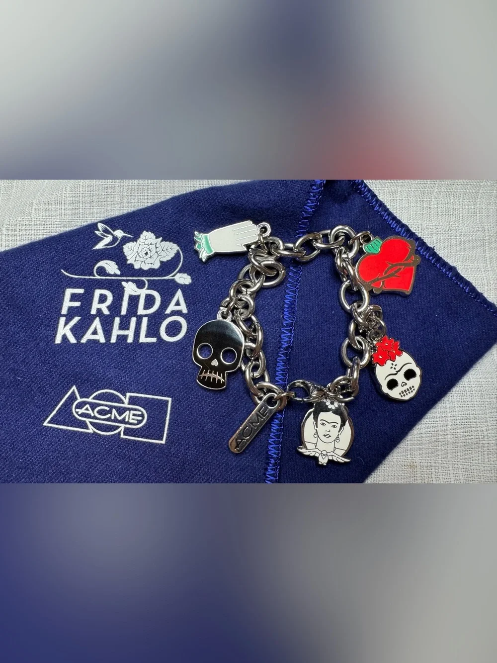ACME Frida Kahlo Silver Charm Bracelet